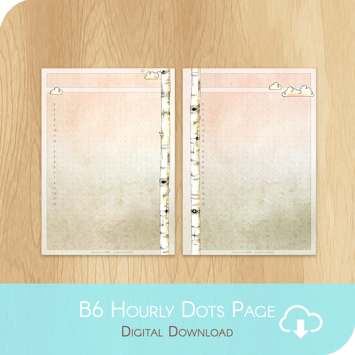 Love Is In The Air - Printable B6 Dots Hourly Page
