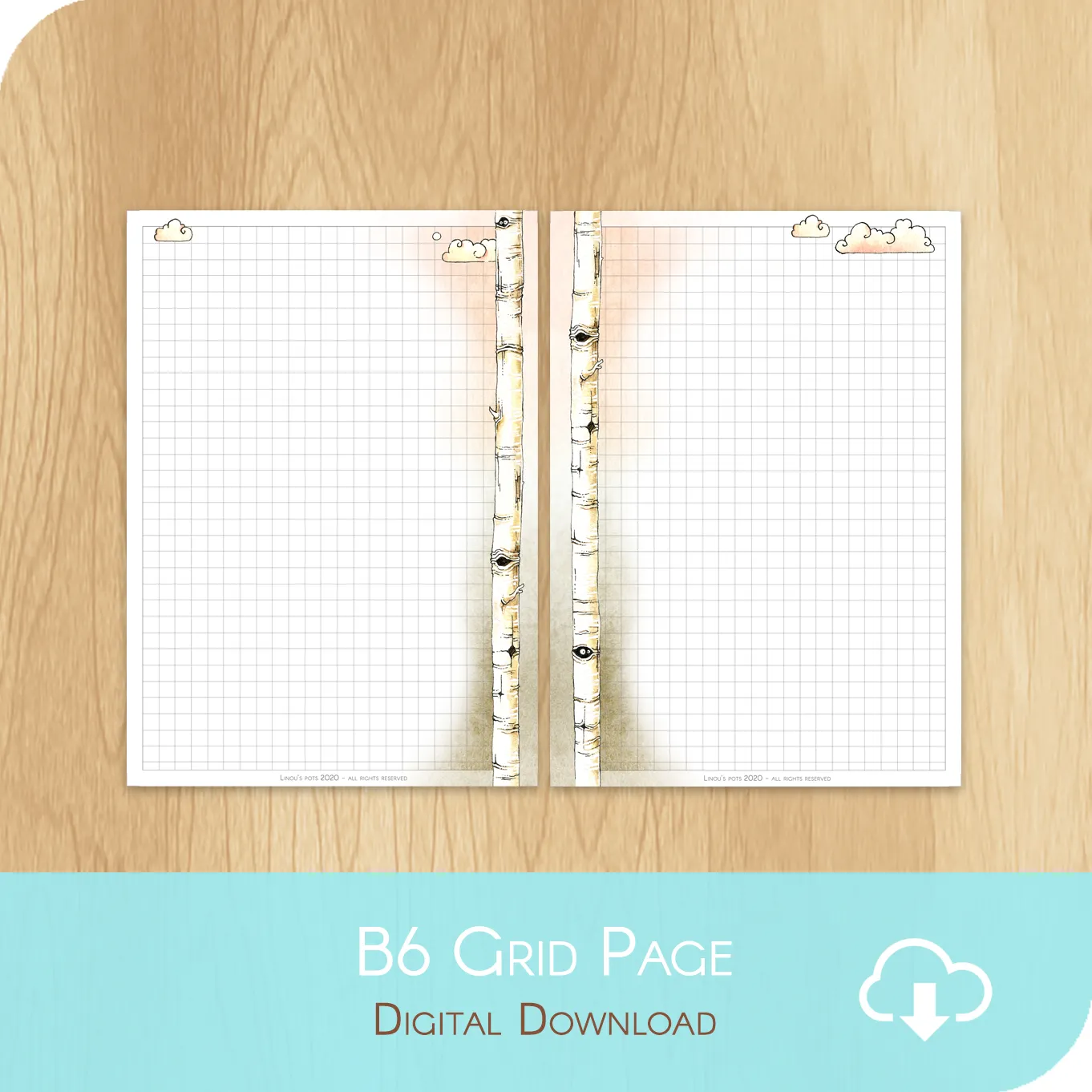 Love Is In The Air - Printable B6 Grid Page - White Version