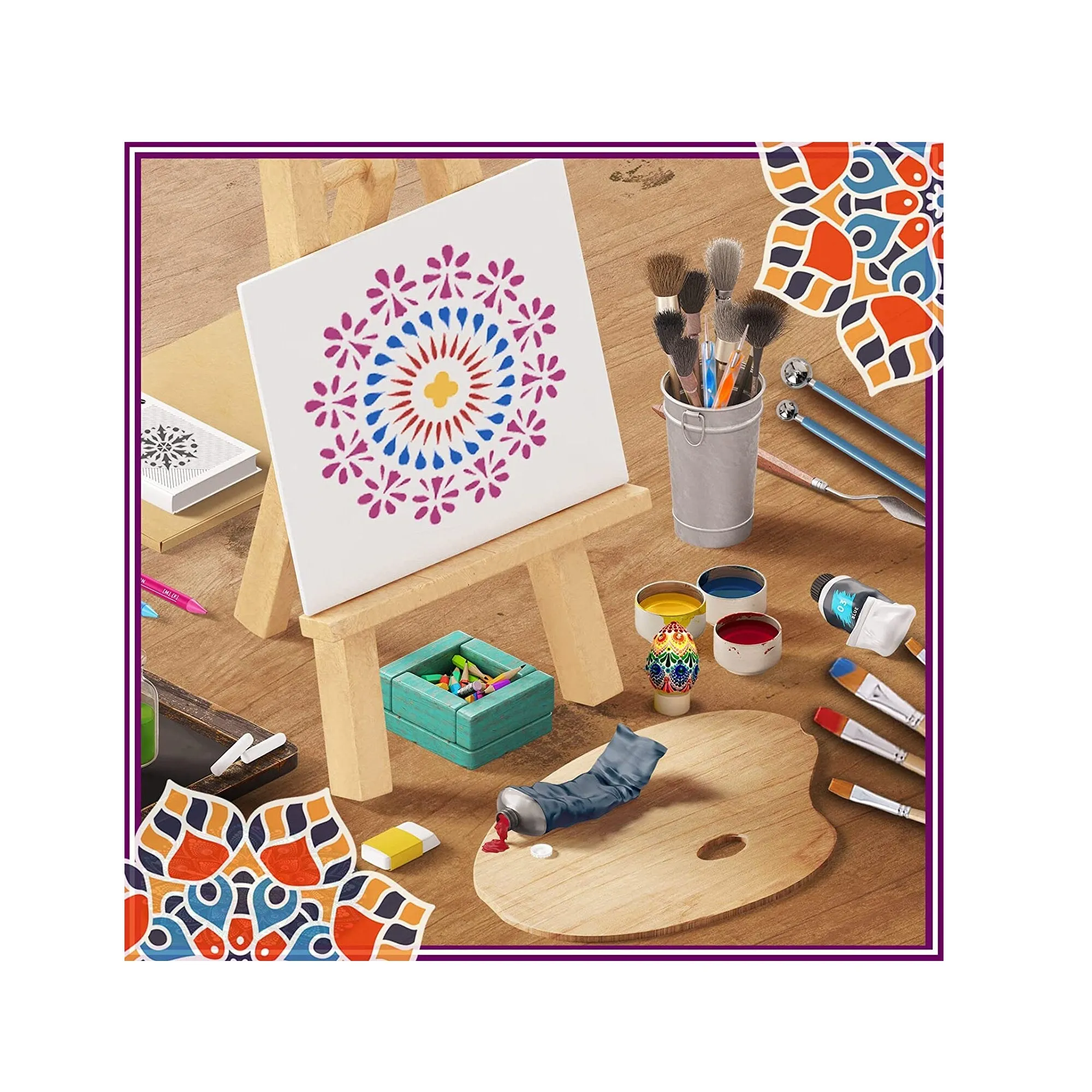 Mandala Dotting Tools Painting Kit | Rock Dot Paint Stencils Tool Set Art Craft Supplies Kits