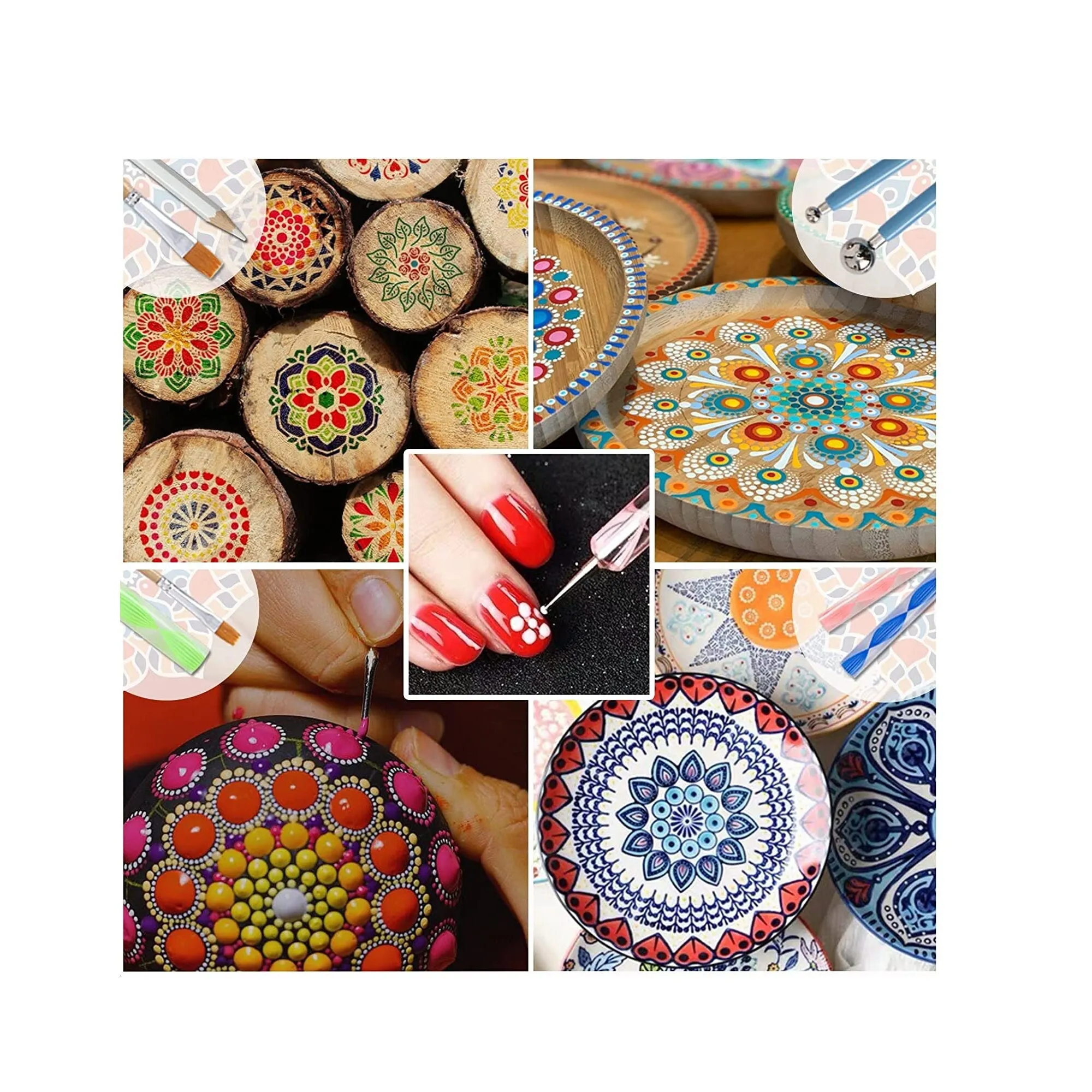 Mandala Dotting Tools Painting Kit | Rock Dot Paint Stencils Tool Set Art Craft Supplies Kits
