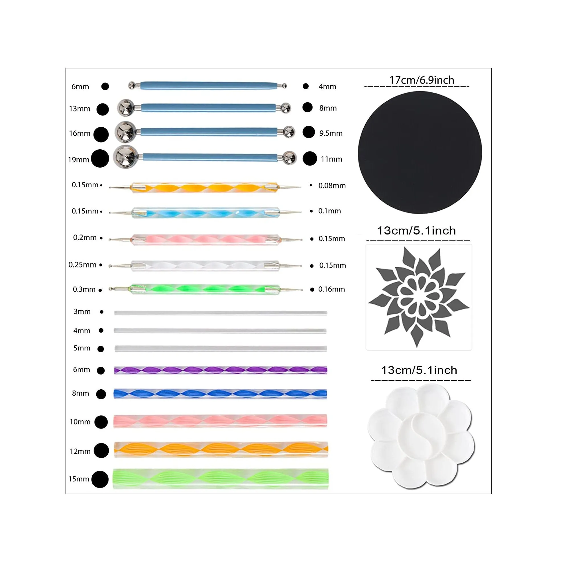 Mandala Dotting Tools Painting Kit | Rock Dot Paint Stencils Tool Set Art Craft Supplies Kits