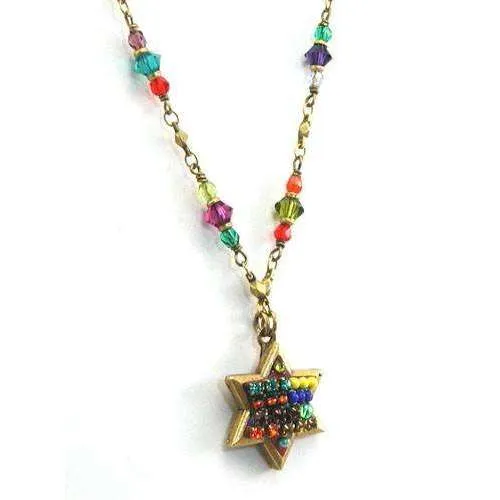 Michal Golan Multi Bright Star of David Necklace