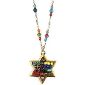Michal Golan Multi Bright Star of David Necklace