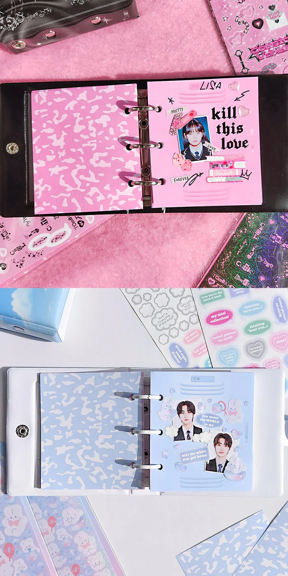 Mini 3-Ring Binder Scrapbook Album Love Heart Hollow