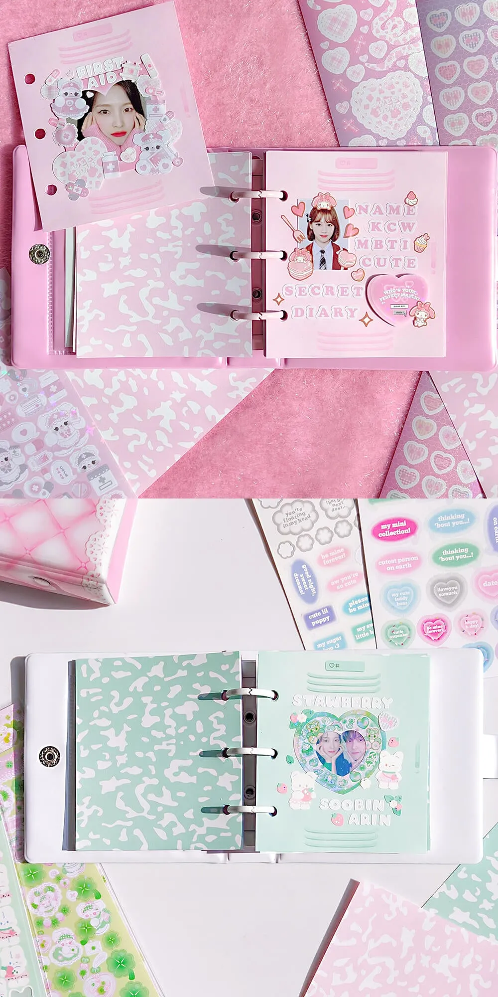 Mini 3-Ring Binder Scrapbook Album Love Heart Hollow