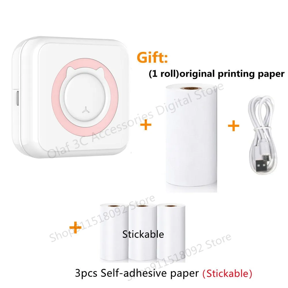 Mini Label Printer Inkless Thermal Portable Printer