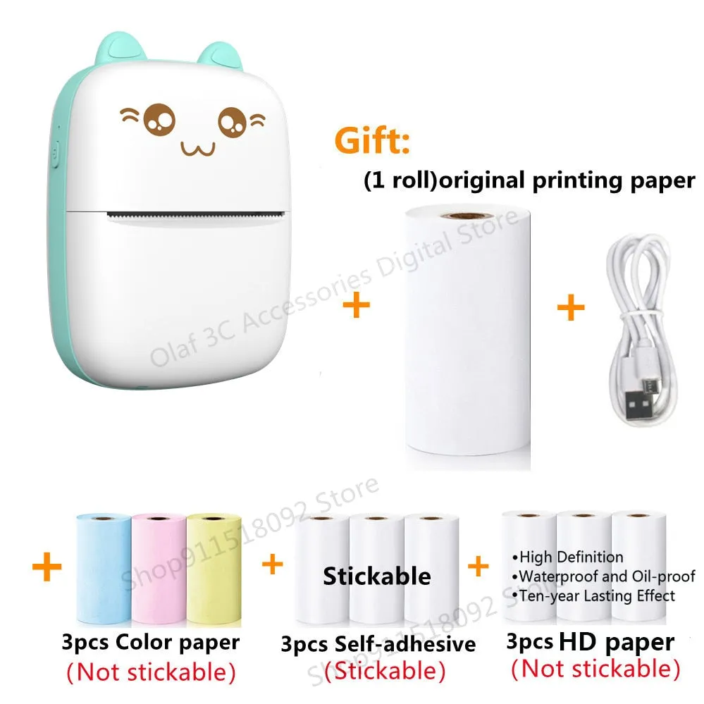 Mini Label Printer Inkless Thermal Portable Printer