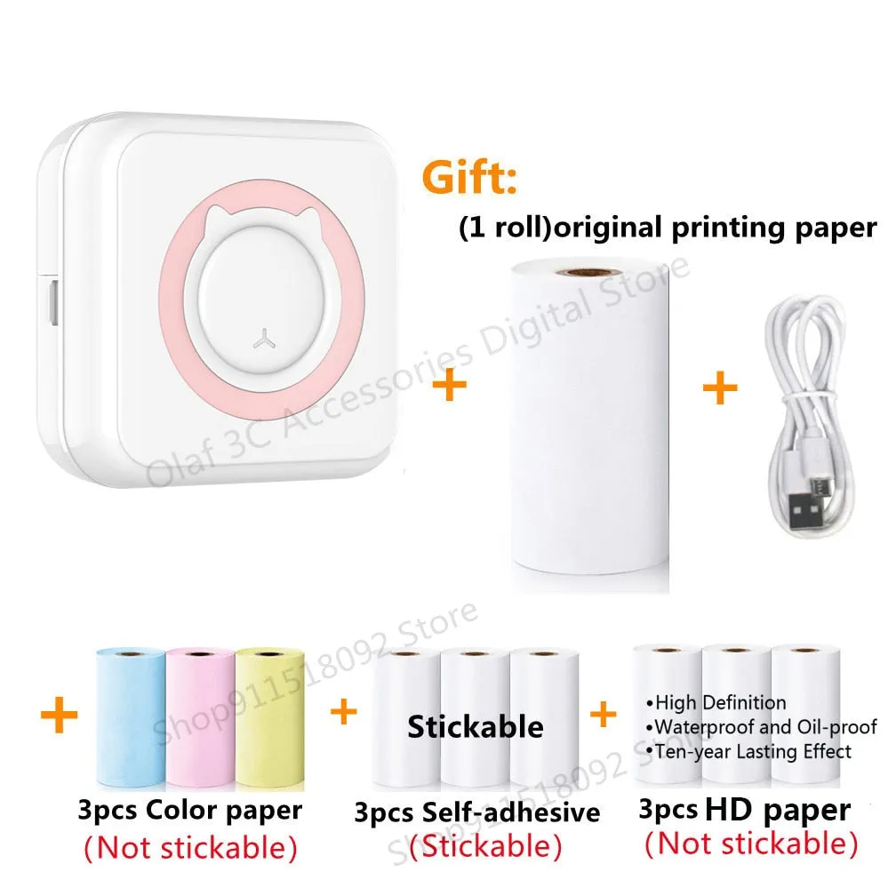 Mini Label Printer Inkless Thermal Portable Printer