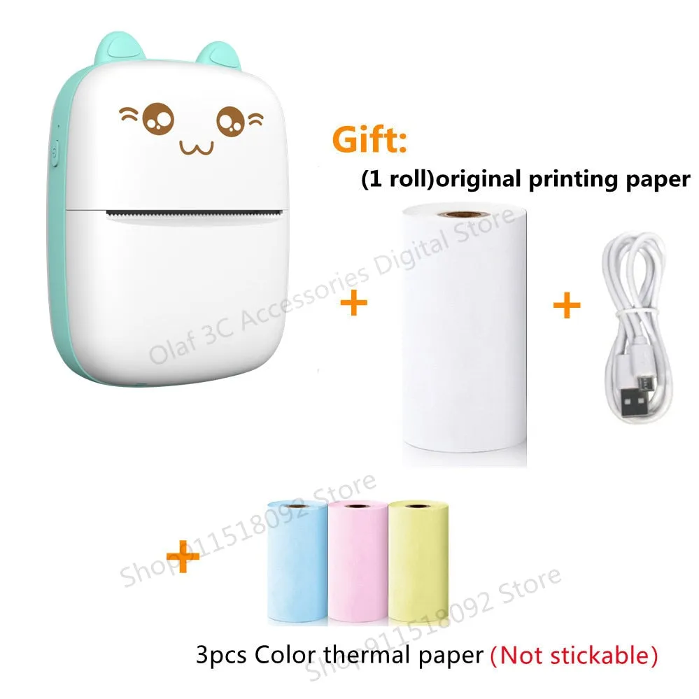 Mini Label Printer Inkless Thermal Portable Printer