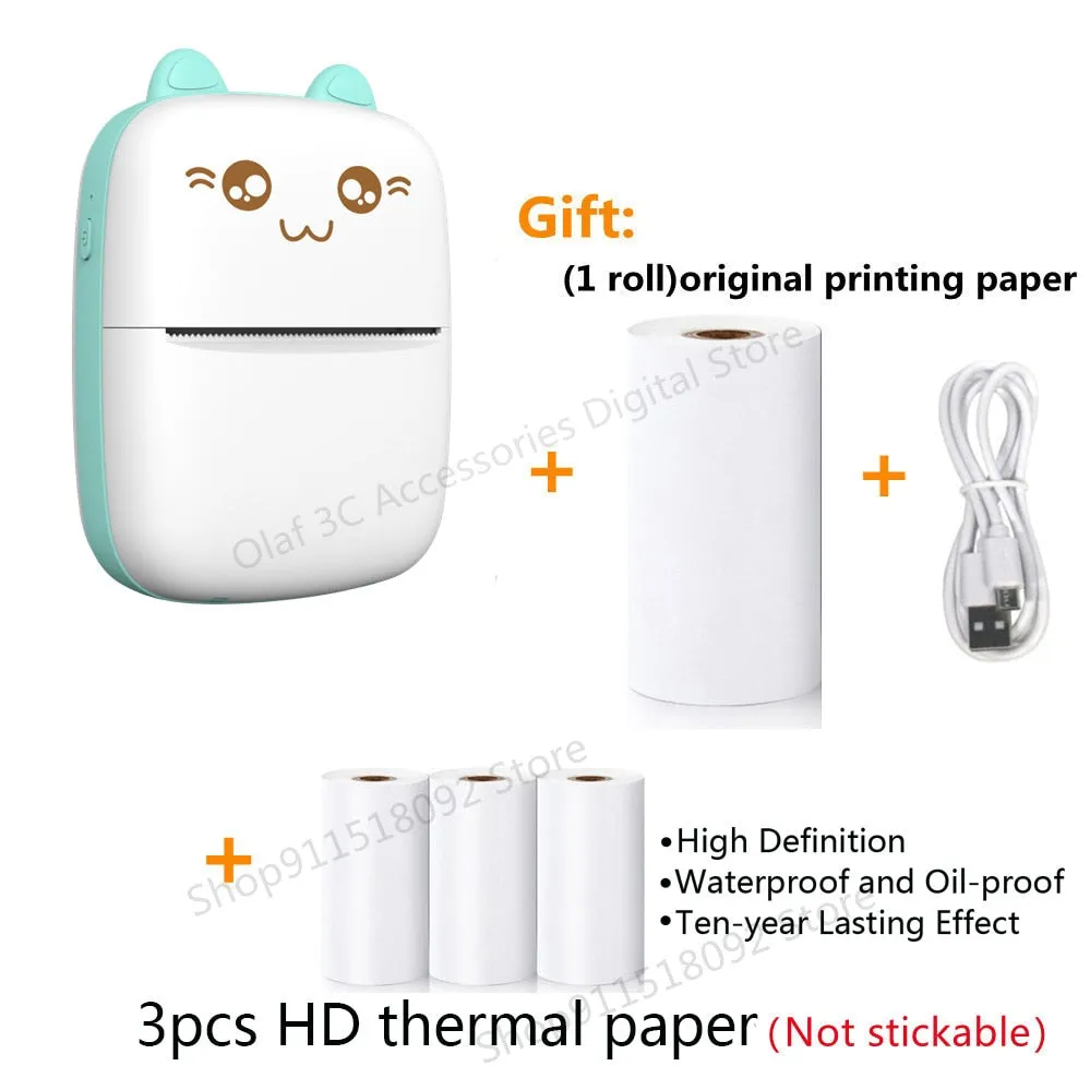 Mini Label Printer Inkless Thermal Portable Printer