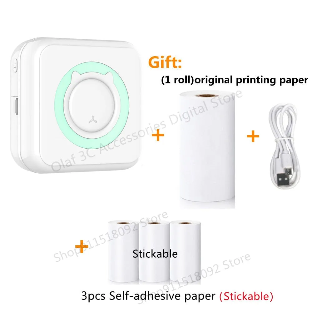 Mini Label Printer Inkless Thermal Portable Printer