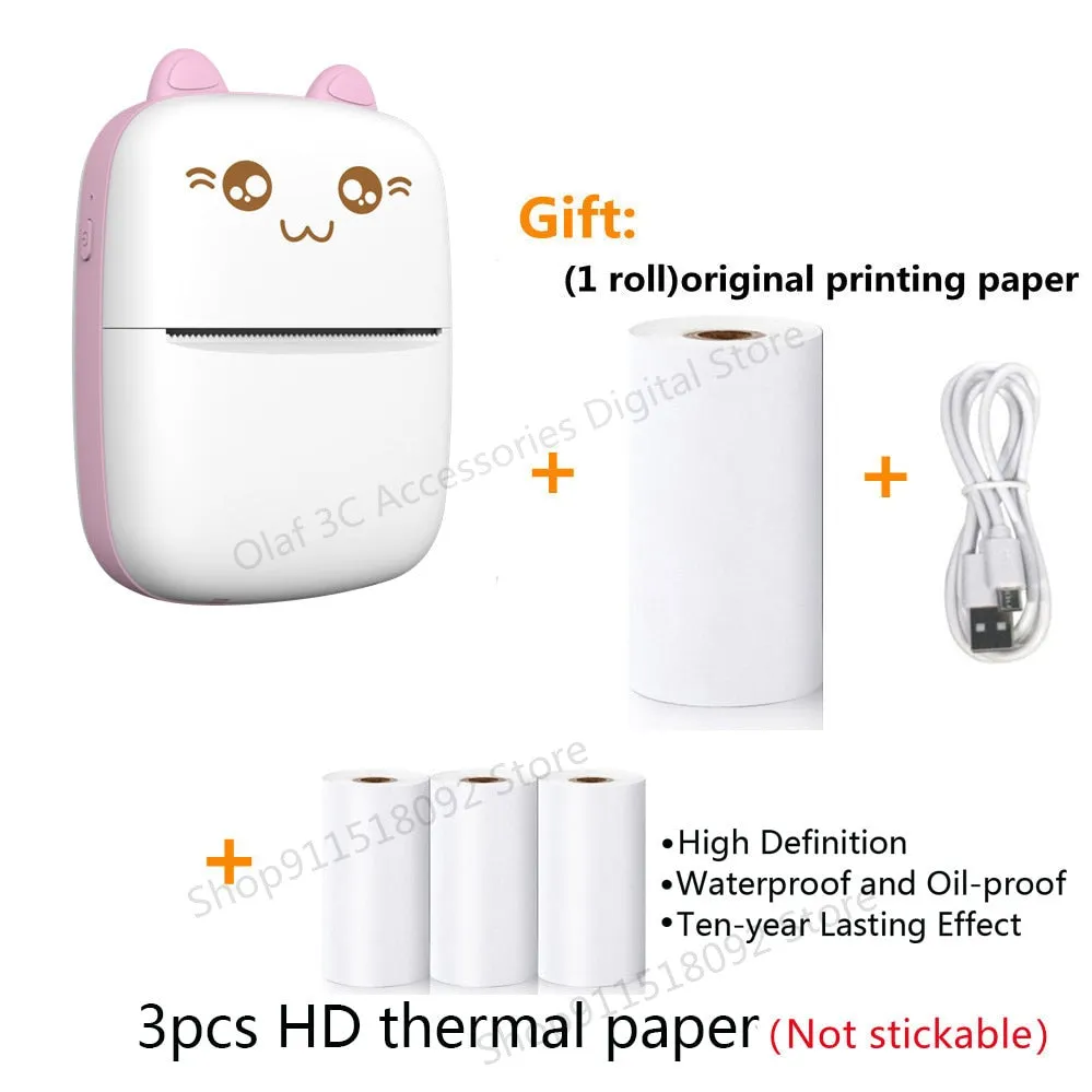 Mini Label Printer Inkless Thermal Portable Printer