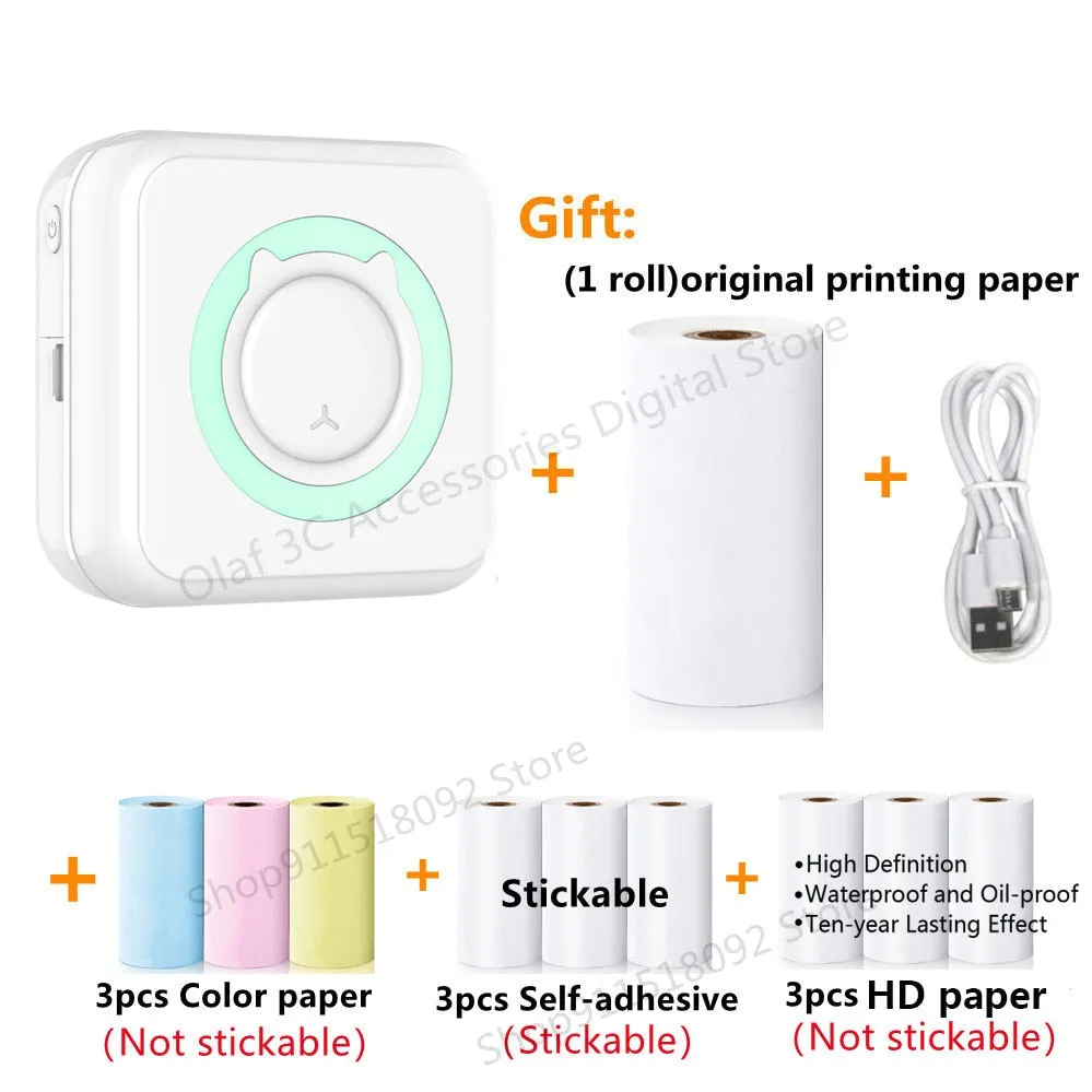 Mini Label Printer Inkless Thermal Portable Printer