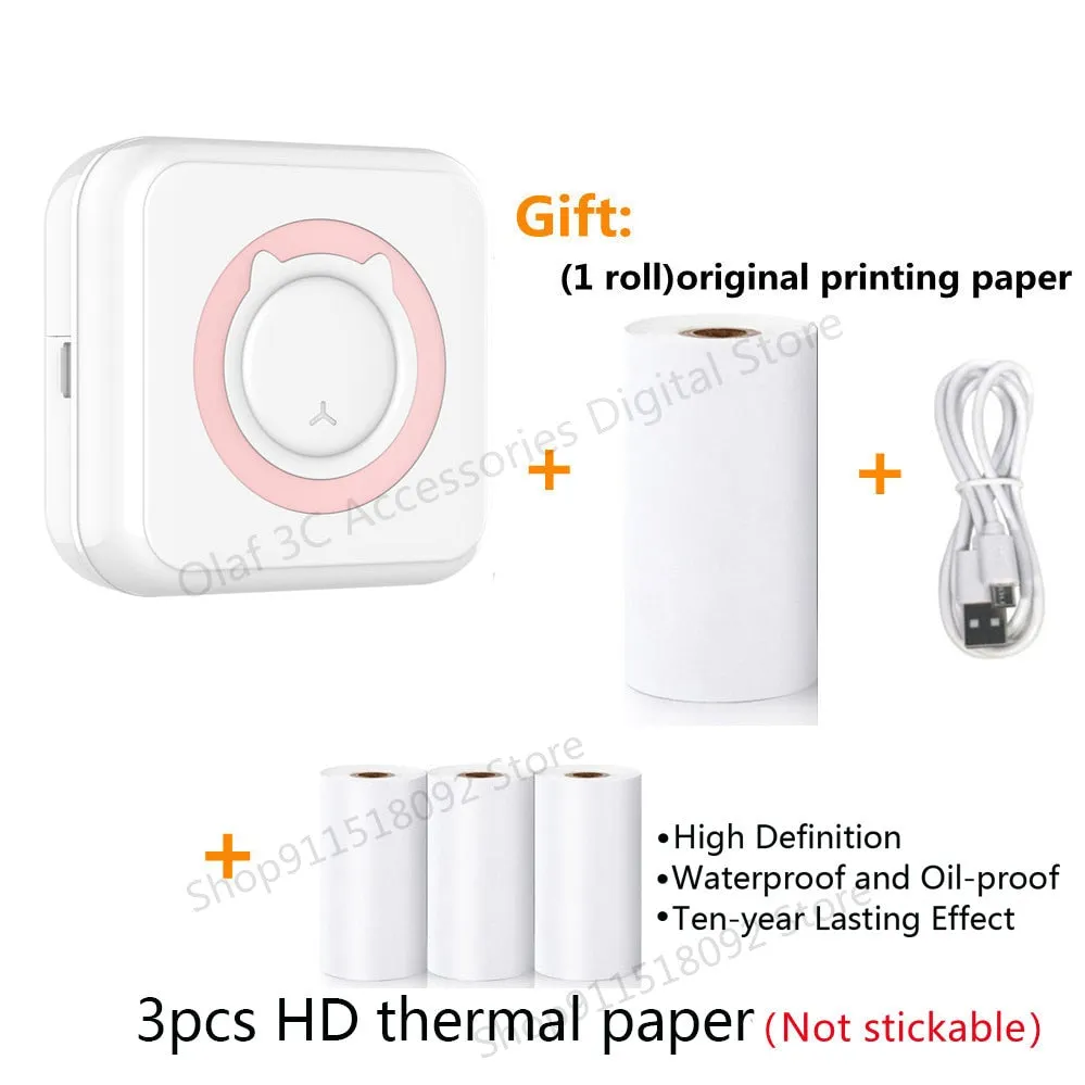 Mini Label Printer Inkless Thermal Portable Printer