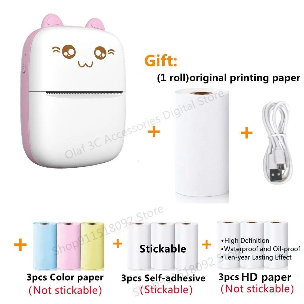 Mini Label Printer Inkless Thermal Portable Printer