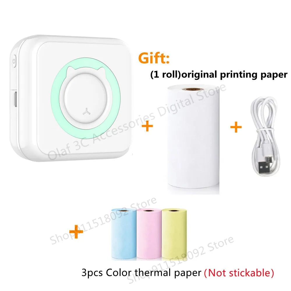 Mini Label Printer Inkless Thermal Portable Printer