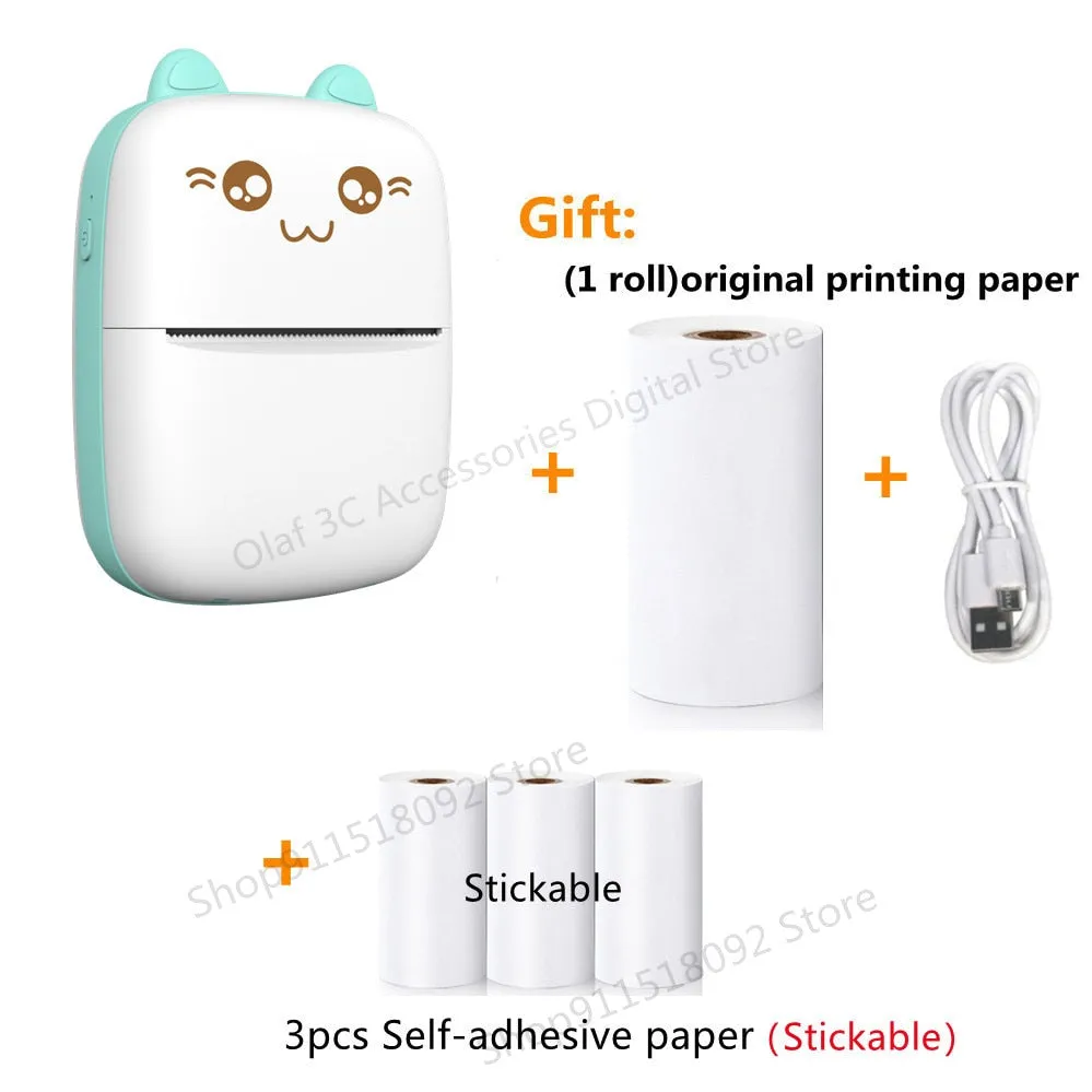 Mini Label Printer Inkless Thermal Portable Printer