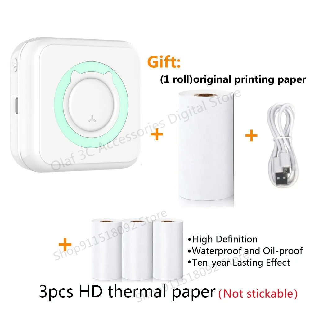 Mini Label Printer Inkless Thermal Portable Printer
