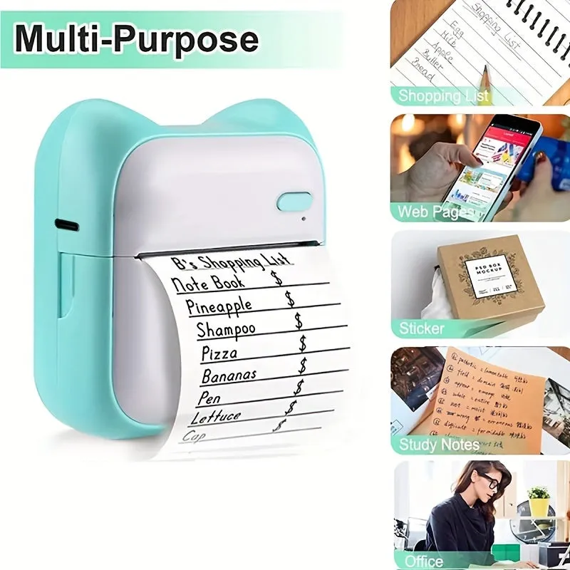 Mini Photo Printer for iPhone/Android, Portable Thermal Photo Printer for Gift Study Notes Work Photo Picture Memo