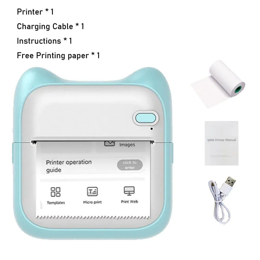 Mini Photo Printer for iPhone/Android, Portable Thermal Photo Printer for Gift Study Notes Work Photo Picture Memo