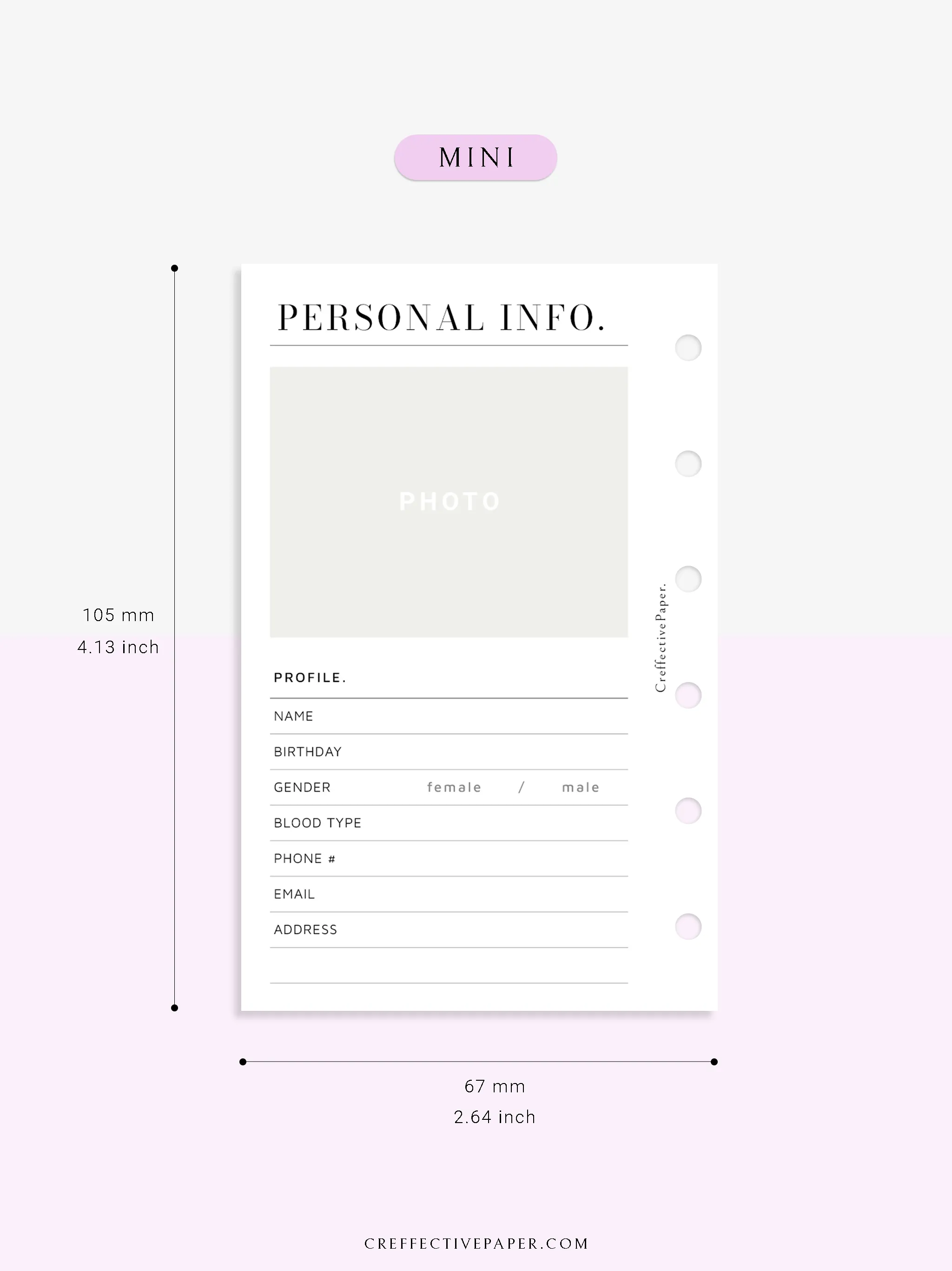 N113 | Personal Information & Medical Log Template