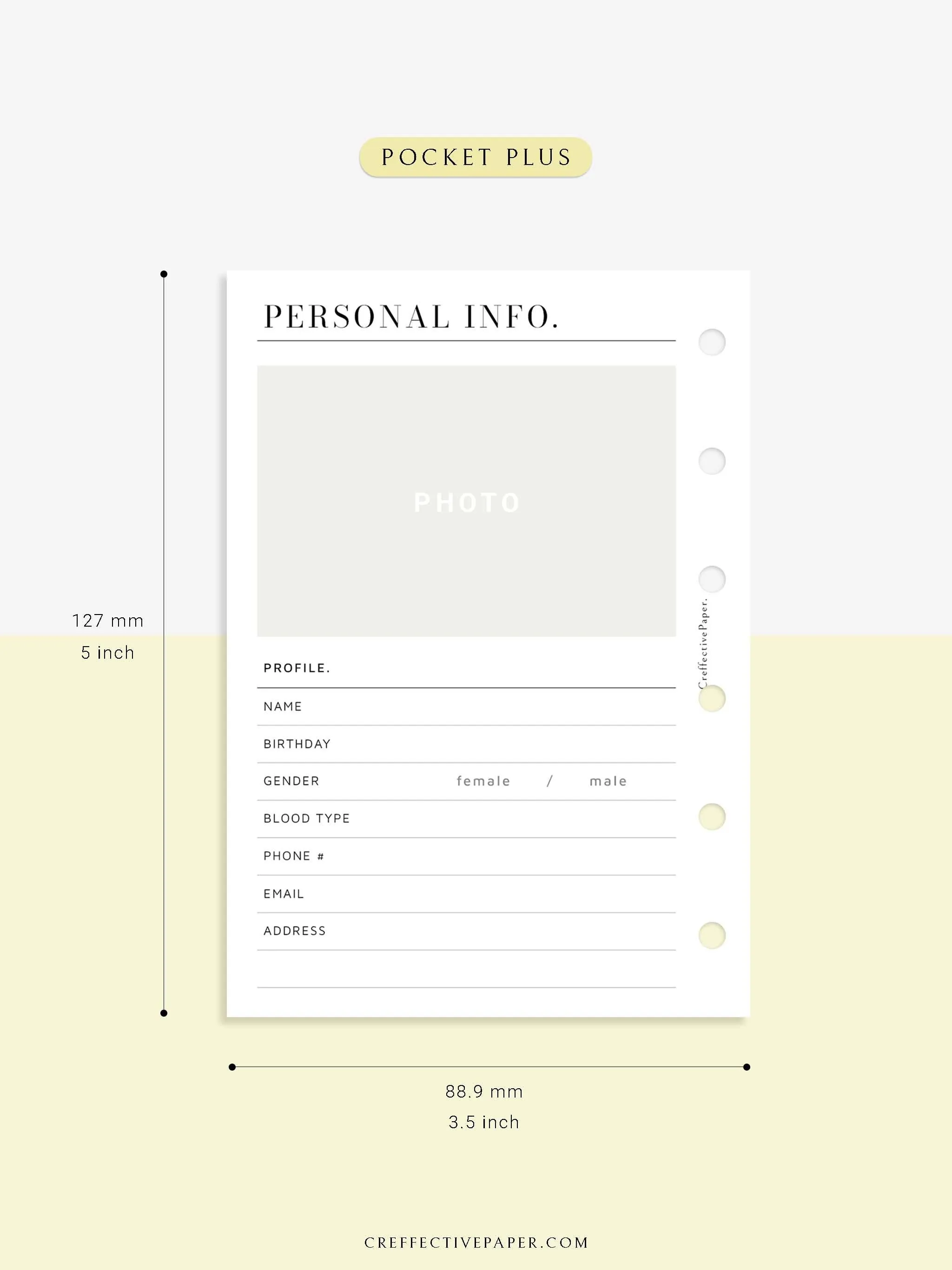 N113 | Personal Information & Medical Log Template