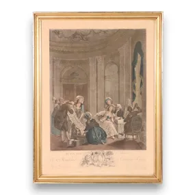 Nicolas De Launay Qu'en Dit L'Abb Framed Etching 21x16 French Antique 1788