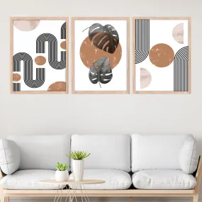 NoWorries Wood Leaf Wall Paintings For Home Decoration/Wall Art Frames For Living Room, Bedroom And Office (Theme-Abstract) (13X19Inch, Multicolor Frame)