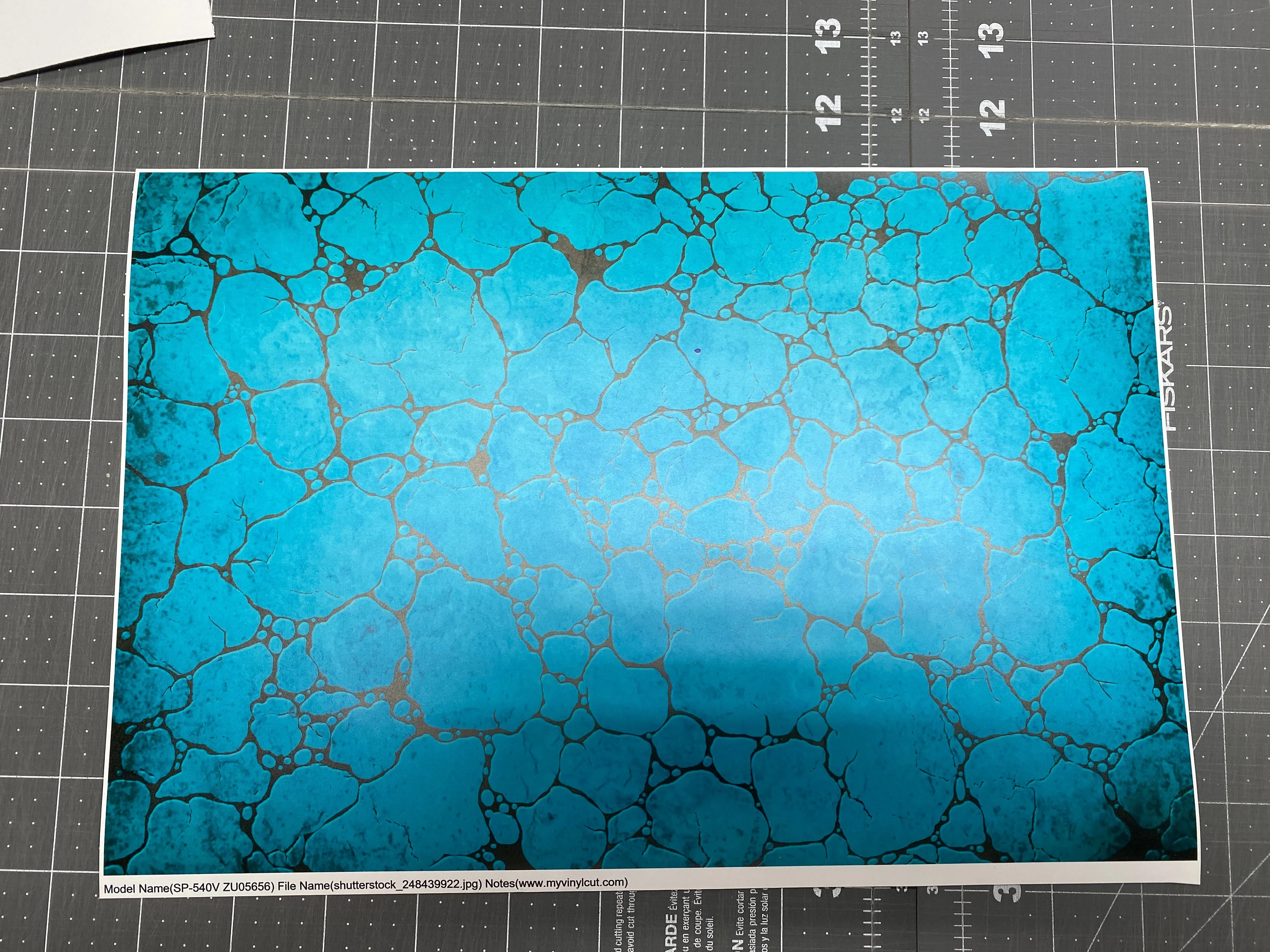 OOPSIE Printed Vinyl with Removable Adhesive Turquoise Stone Rock Pattern 8 x 12