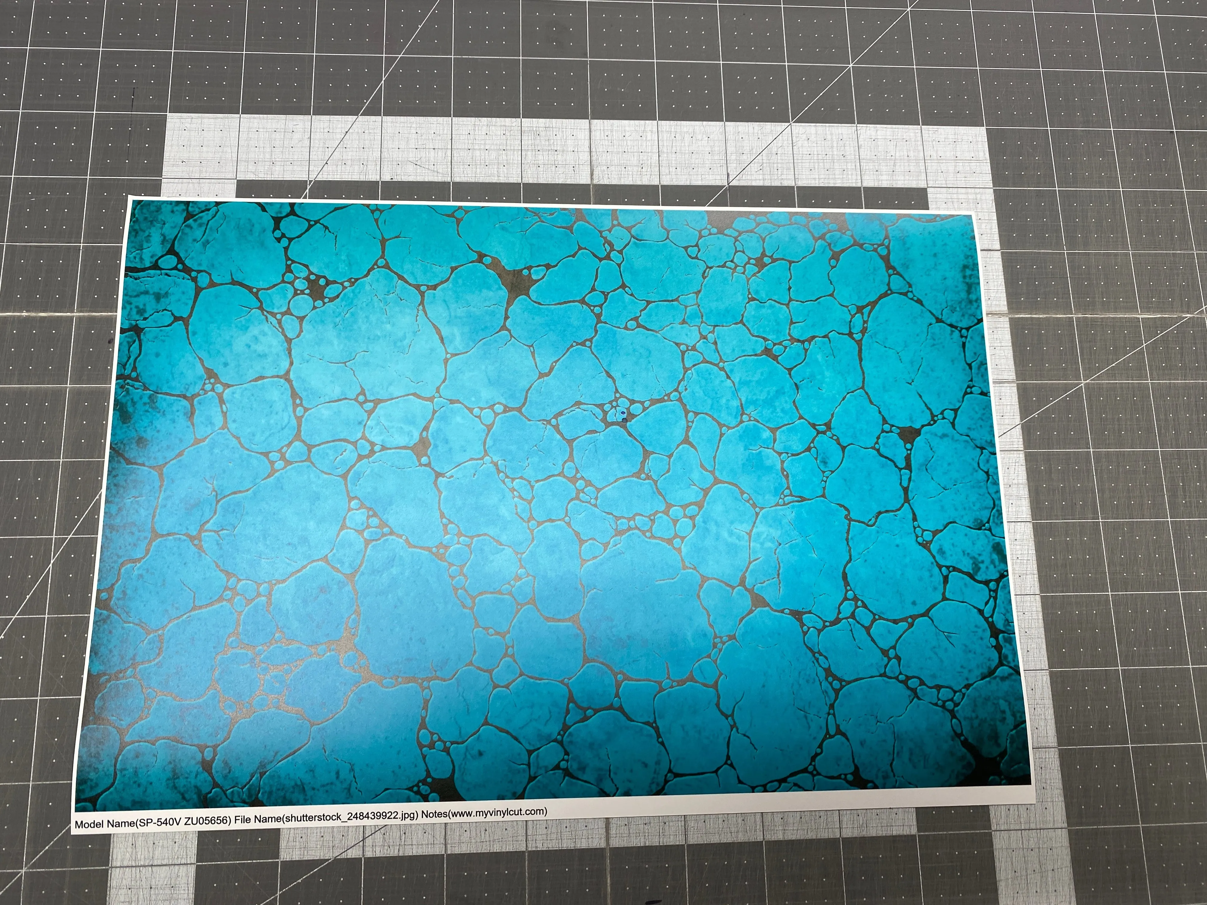 OOPSIE Printed Vinyl with Removable Adhesive Turquoise Stone Rock Pattern 8 x 12