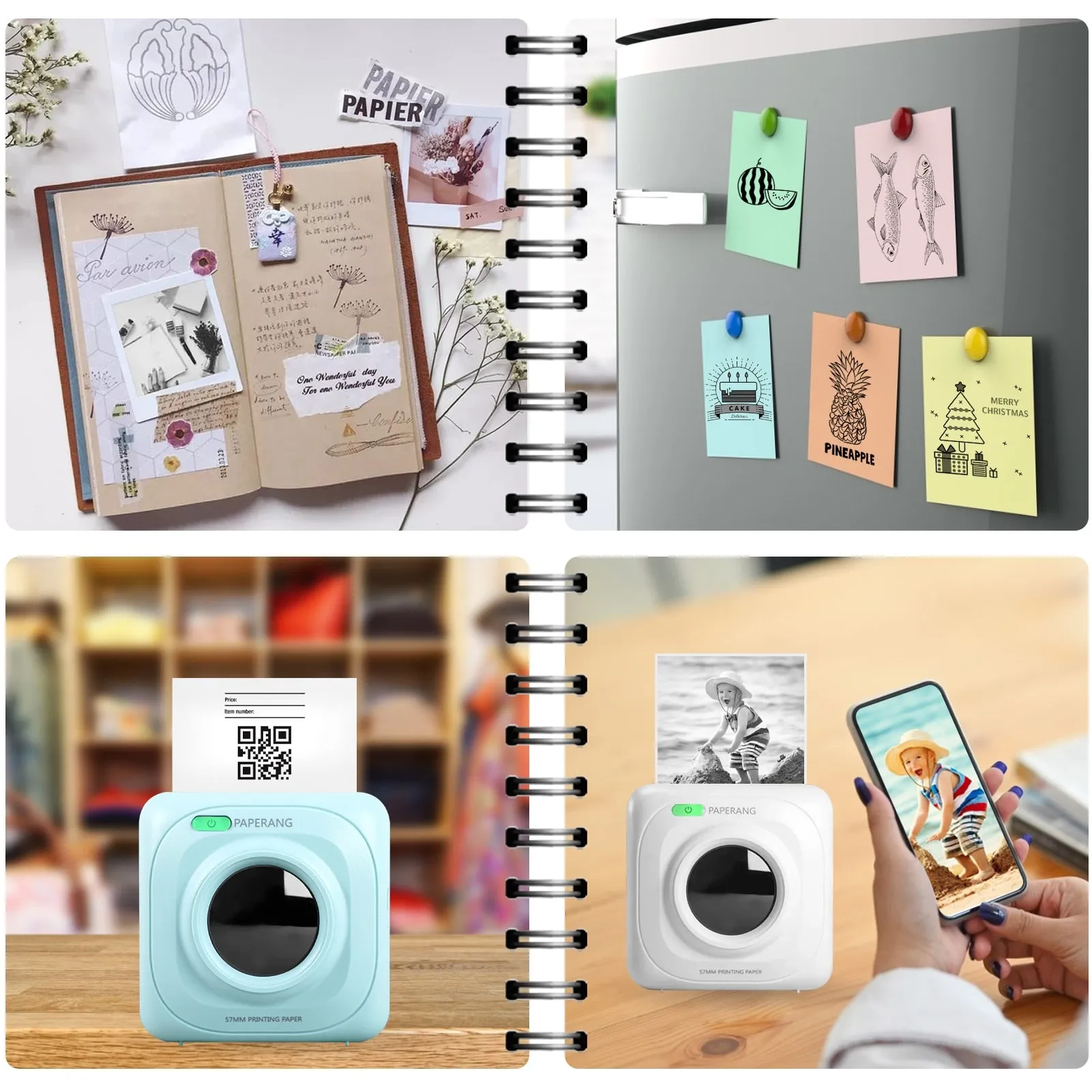 Paperang P1 Pocket Printer BT Wireless Thermal Printer Portable Mobile Printer 200dpi for Photo Picture Receipt Memo Note Label
