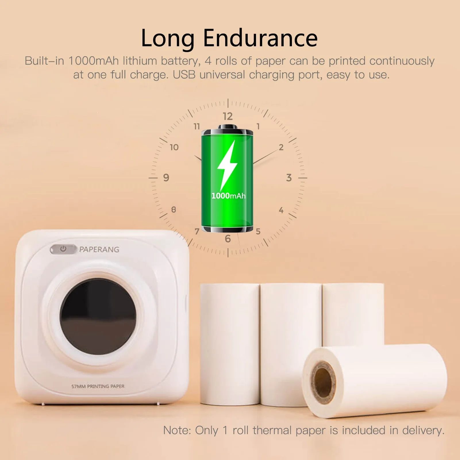 Paperang P1 Pocket Printer BT Wireless Thermal Printer Portable Mobile Printer 200dpi for Photo Picture Receipt Memo Note Label