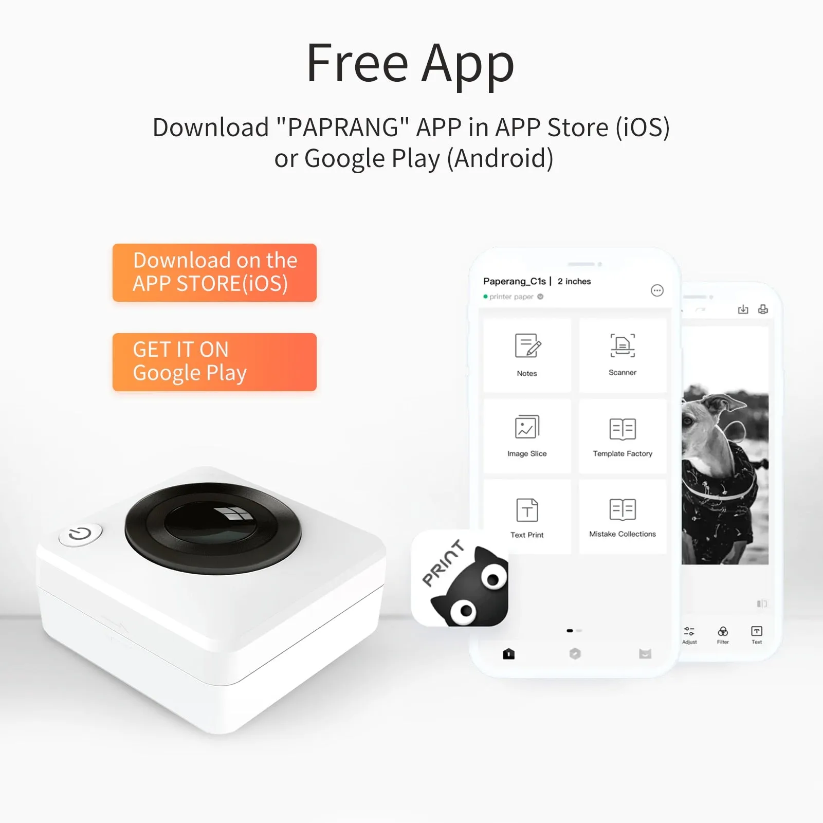 Paperang P3 80mm Pocket Photo Printer HD 300dpi Portable Thermal Printing Wireless Connection Compatible with Android iOS