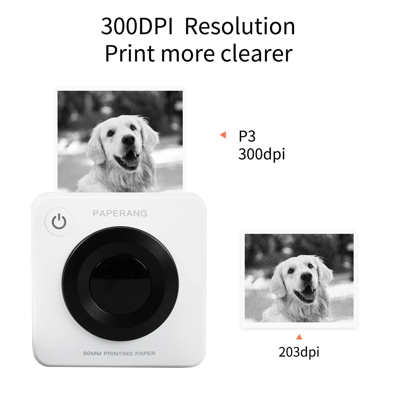 Paperang P3 HD 80mm 300Dpi Pocket Printer Mini BT Wireless Portable Mobile Thermal Printer For Photo Picture Receipt Memo Note