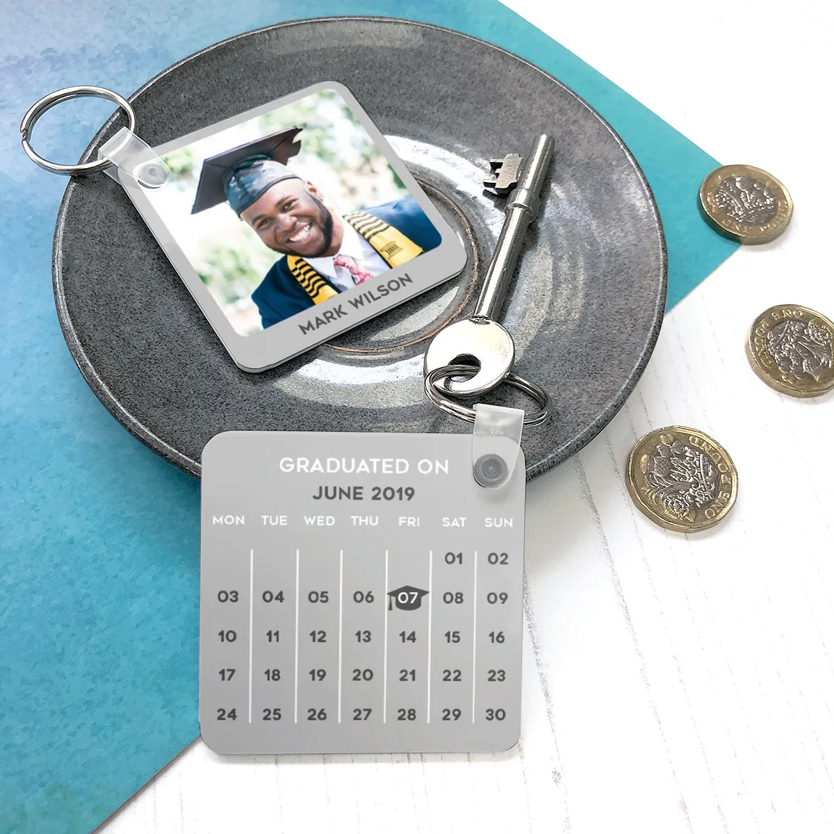 Personalised Graduation Photo Keyring