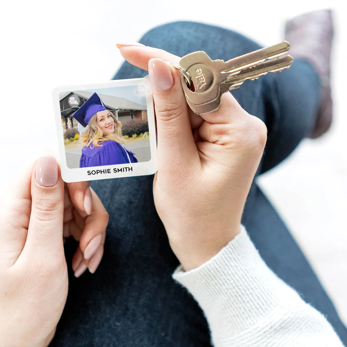Personalised Graduation Photo Keyring