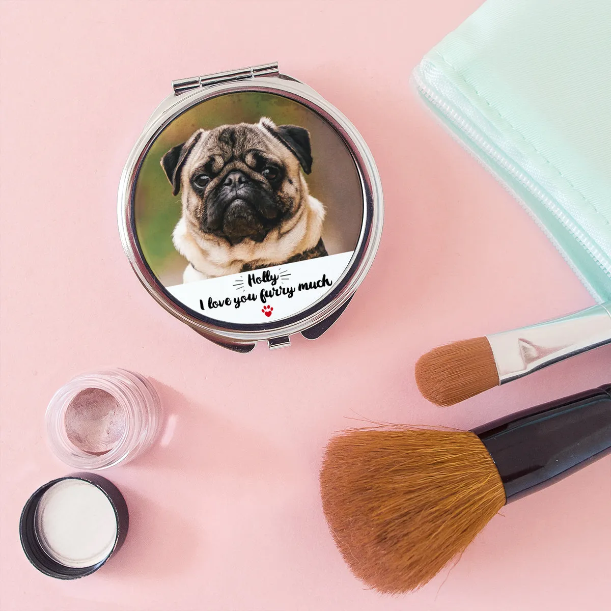 Personalised Pet Photo Pocket Mirror