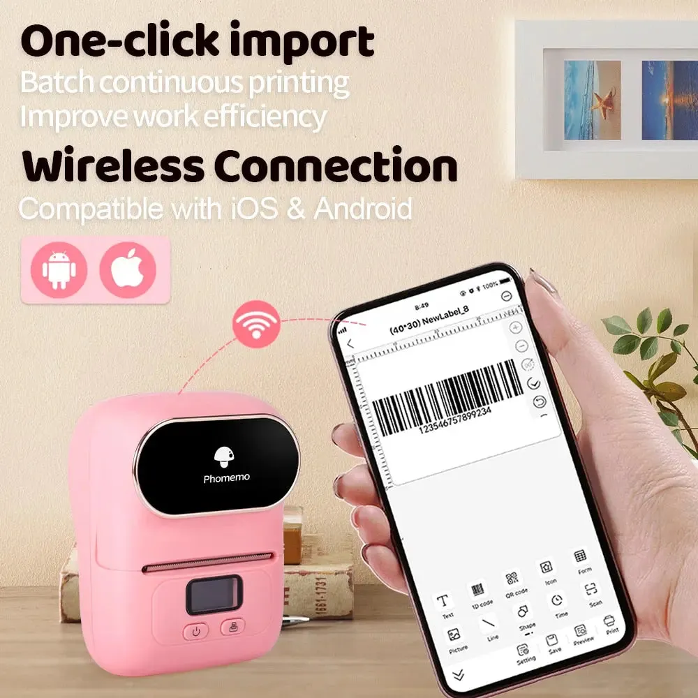 Phomemo M110 Mini Portable Thermal Label Printer Self-Adhesive Label-Label Printer