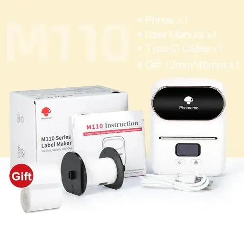 Phomemo M110 Mini Portable Thermal Label Printer Self-Adhesive Label-Label Printer