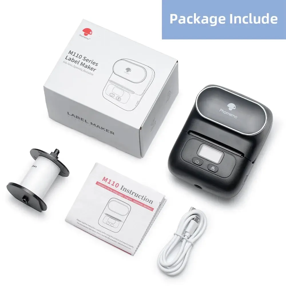 Phomemo M110 Mini Portable Thermal Label Printer Self-Adhesive Label-Label Printer