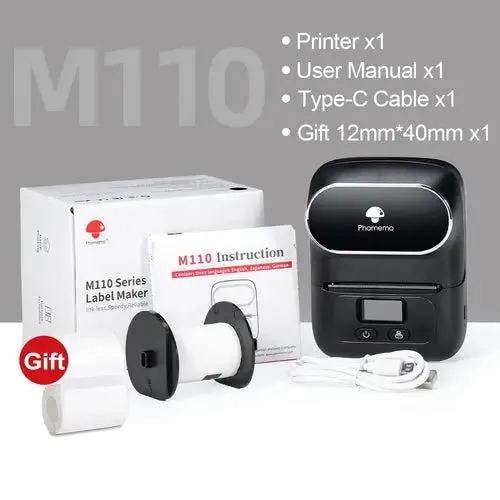 Phomemo M110 Mini Portable Thermal Label Printer Self-Adhesive Label-Label Printer