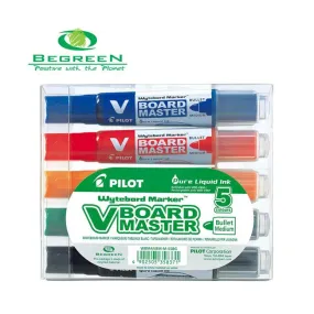 Pilot BeGreen V Board Whiteboard Marker Bullet Asstd. 5Pk (WBMA-VBM-M-S5BG)
