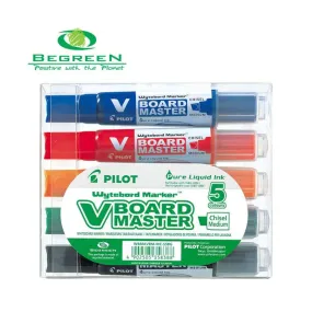 Pilot BeGreen V Board Whiteboard Marker Chisel Asstd. 5Pk (WBMA-VBM-MC-S5BG)