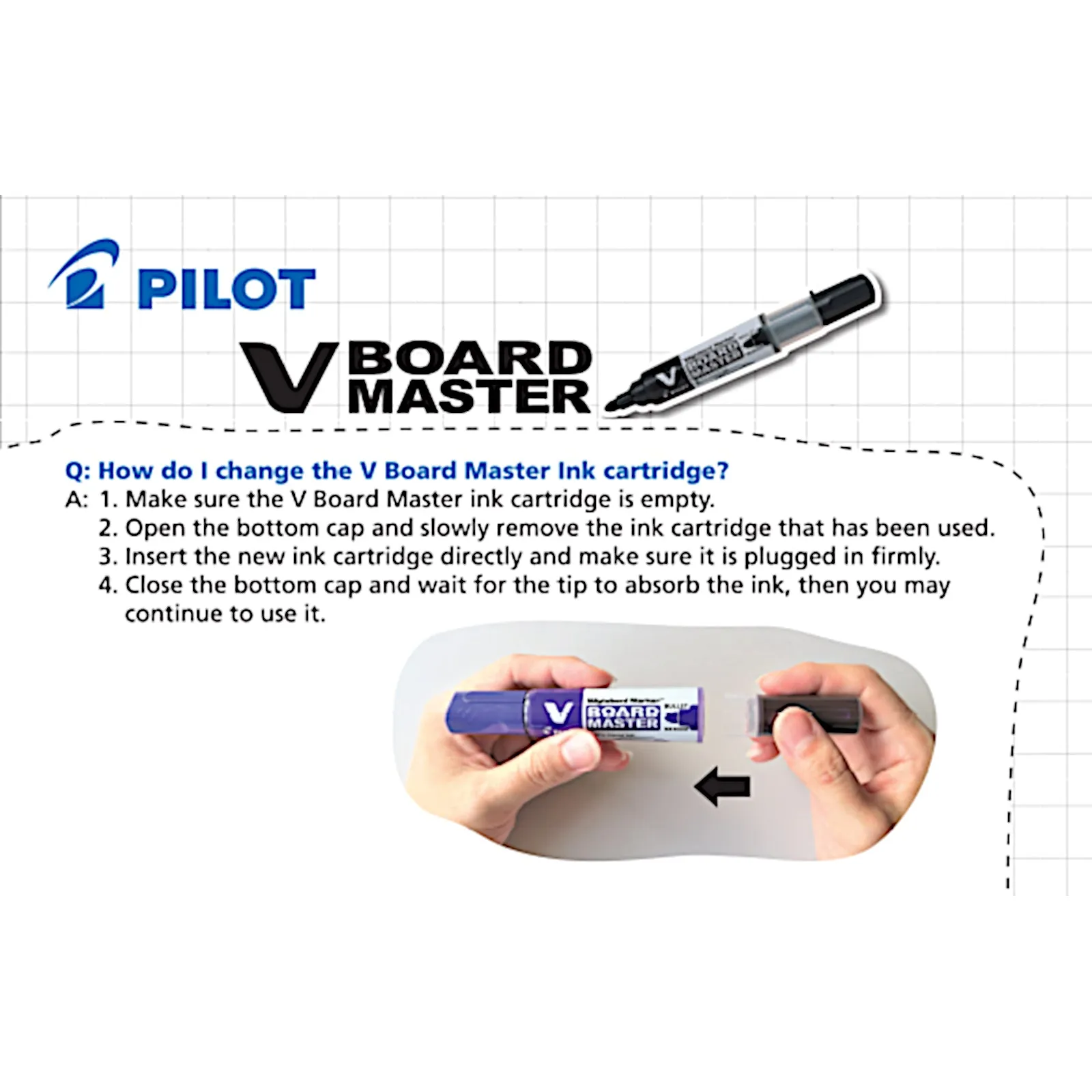 Pilot V Board Master Whiteboard Marker - Bullet Fine