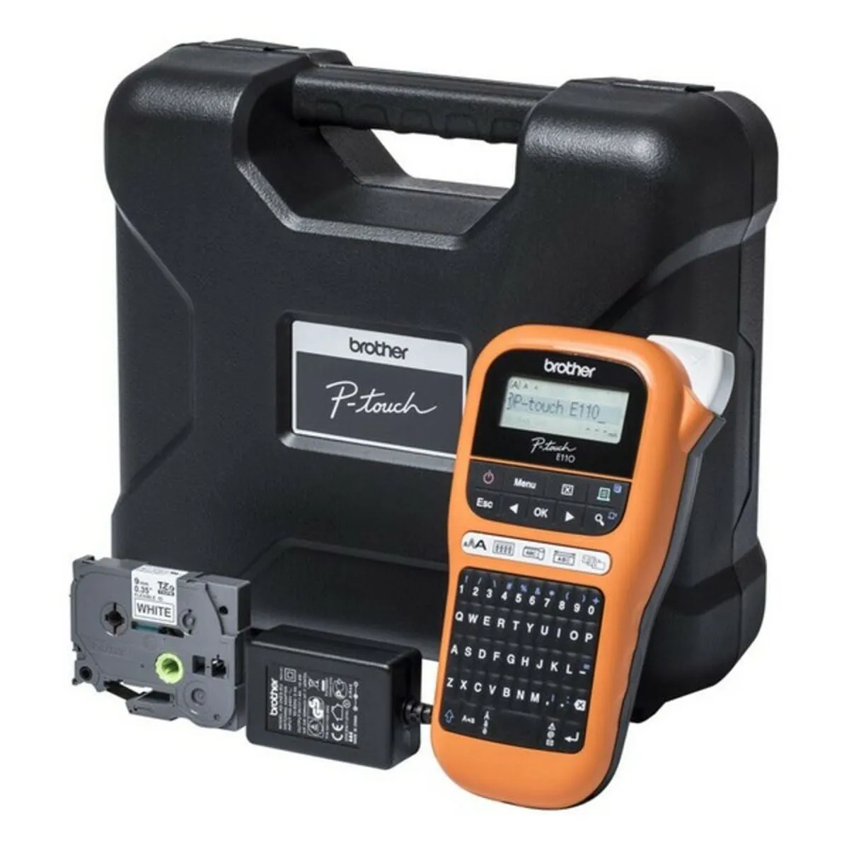 Portable Electric Label Maker Brother PT-E110VP LCD Orange