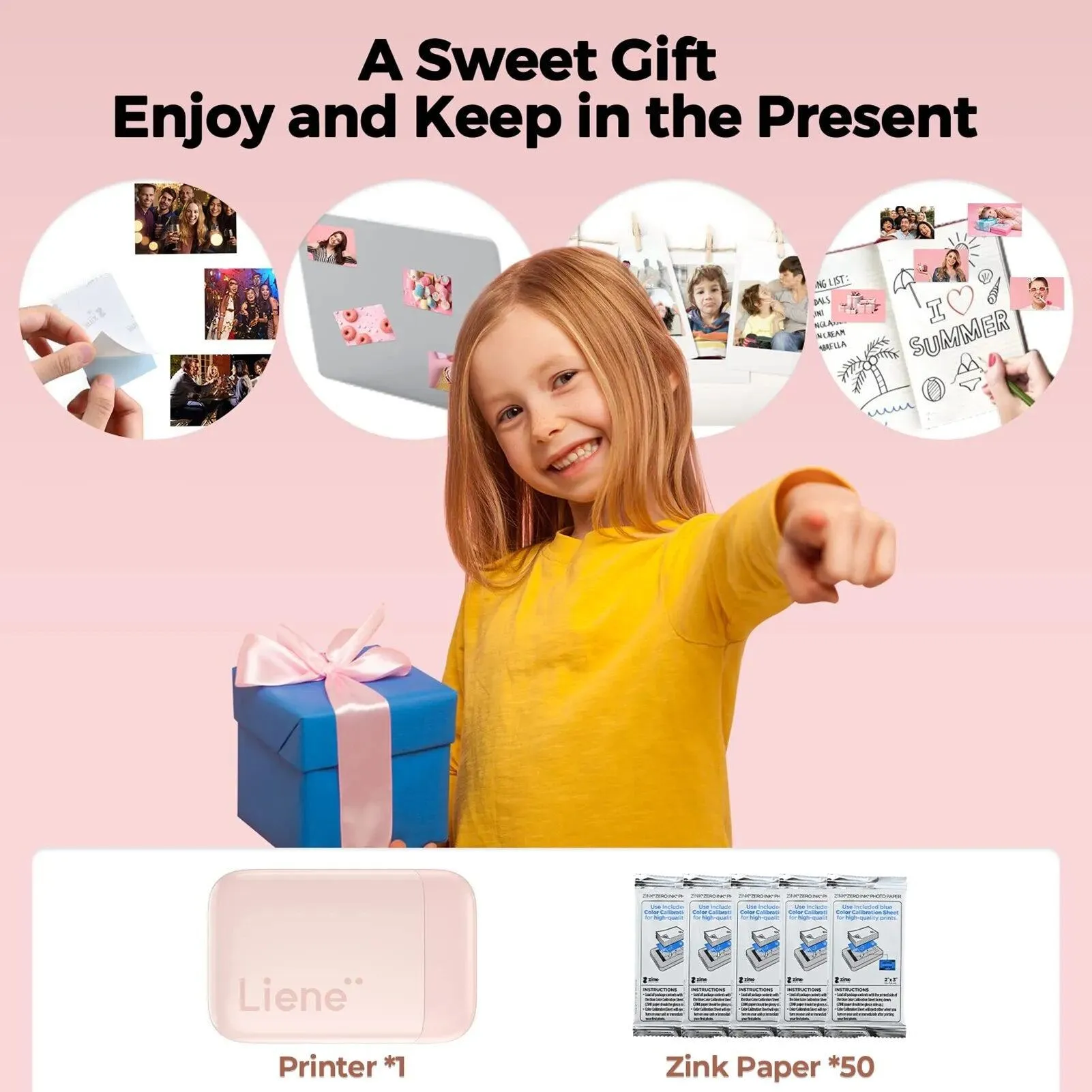 Portable Photo Printer 2x3 Inch Digital Sticker Printer Wireless