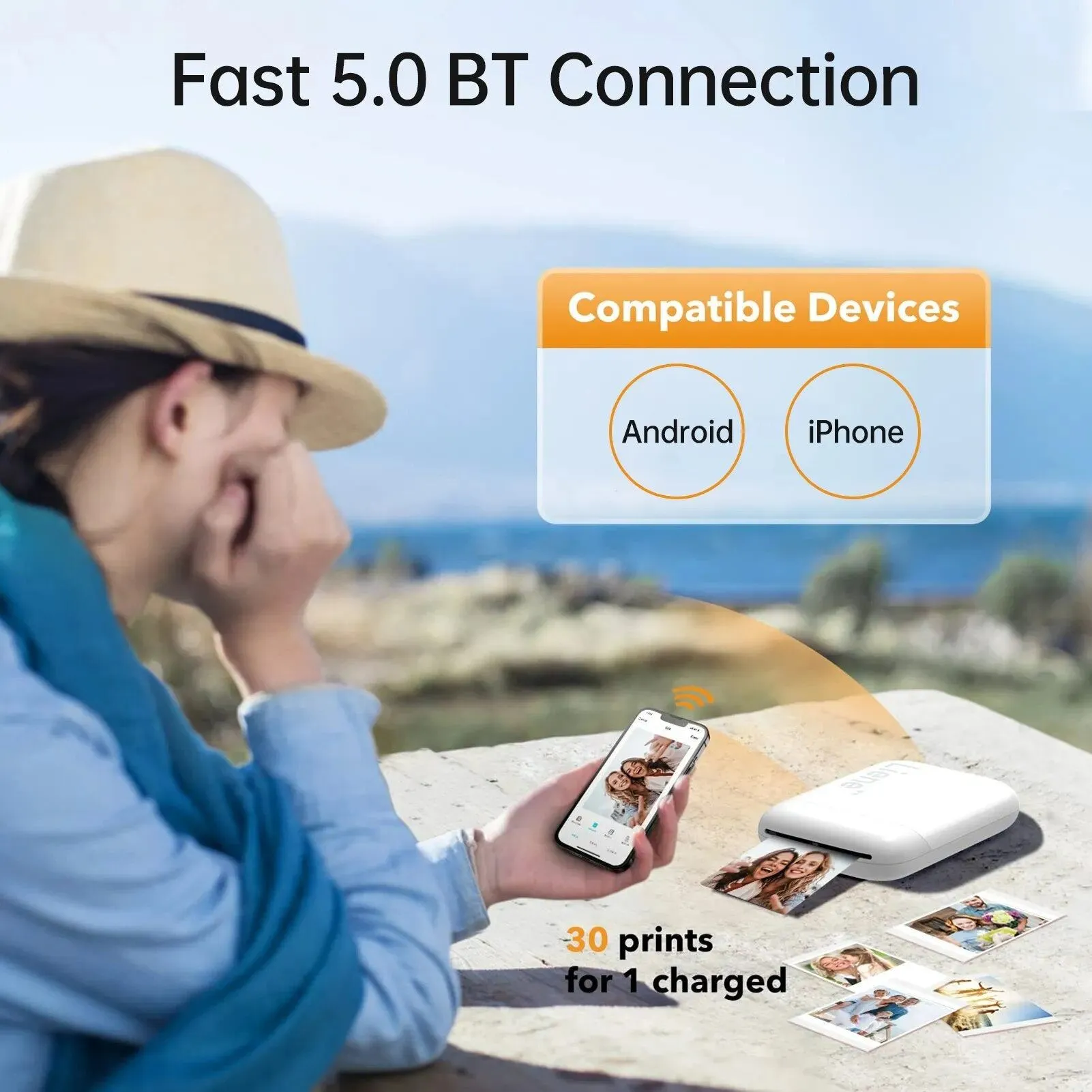 Portable Photo Printer 2x3 Inch Digital Sticker Printer Wireless