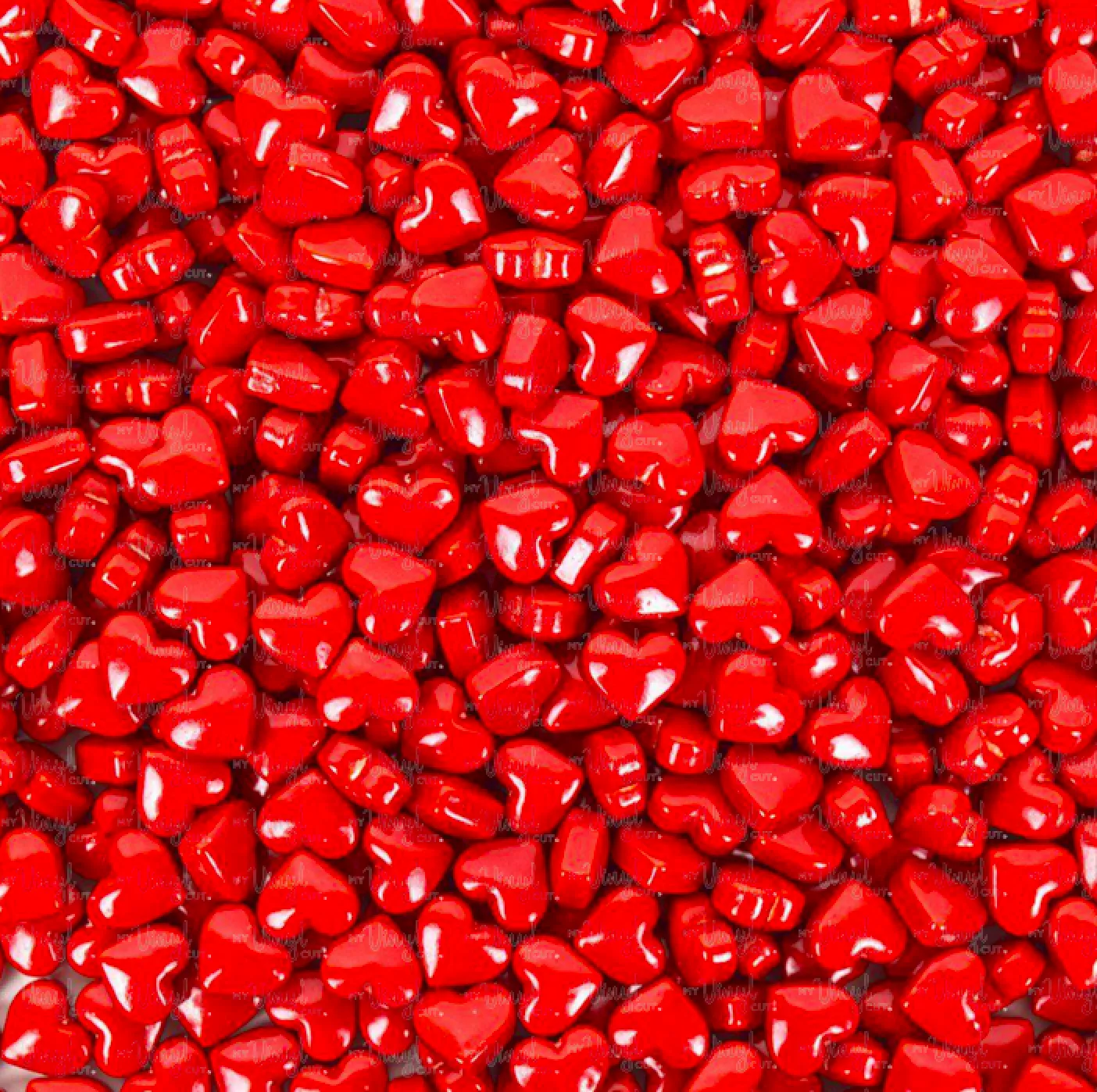 Printed Vinyl & HTV RED HEARTS CANDY