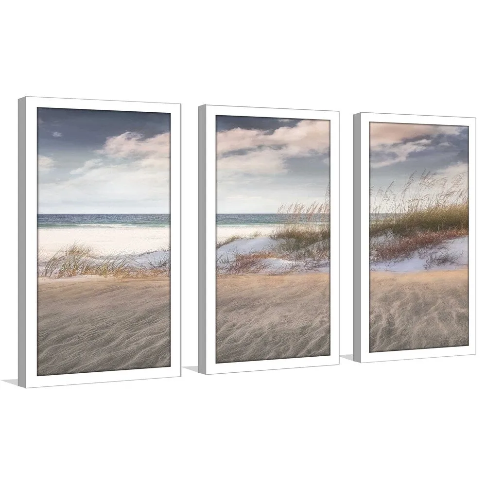 "Amongst The Sea Grass" by Mike Calascibetta Print on Acrylic Set of 3 - Blue