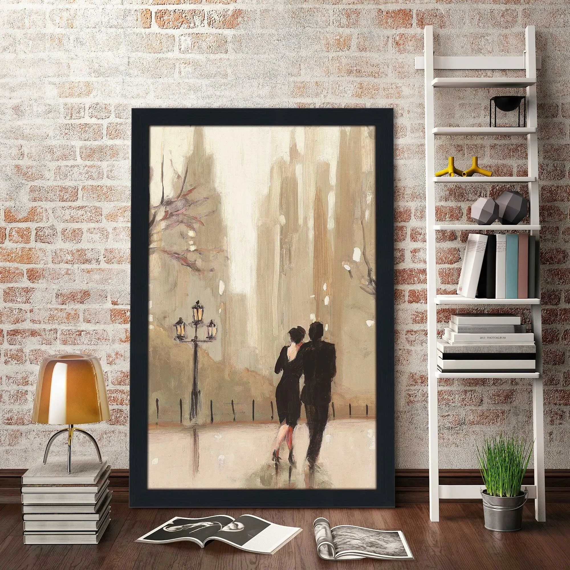 "An Evening Out Neutral II" by Julia Purinton Print on Acrylic - Brown